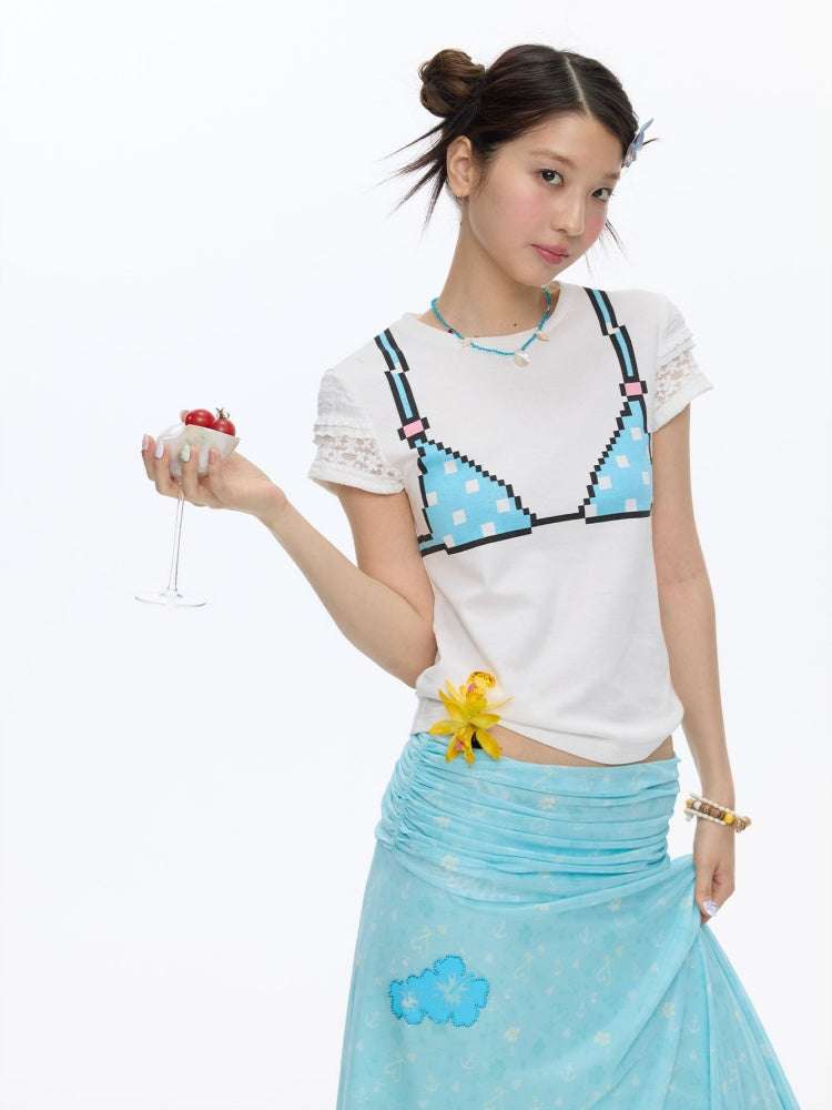 Pixel Graffiti Funny Design Short-Sleeved T-Shirt【s0000016834】
