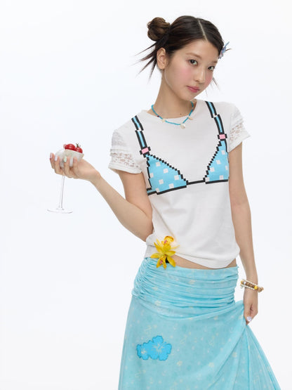 Pixel Graffiti Funny Design Short-Sleeved T-Shirt【s0000016834】
