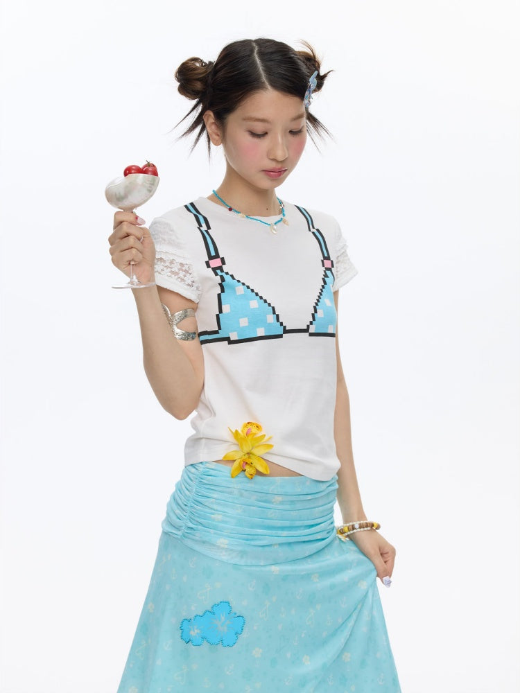 Pixel Graffiti Funny Design Short-Sleeved T-Shirt【s0000016834】