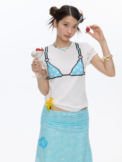 Pixel Graffiti Funny Design Short-Sleeved T-Shirt【s0000016834】