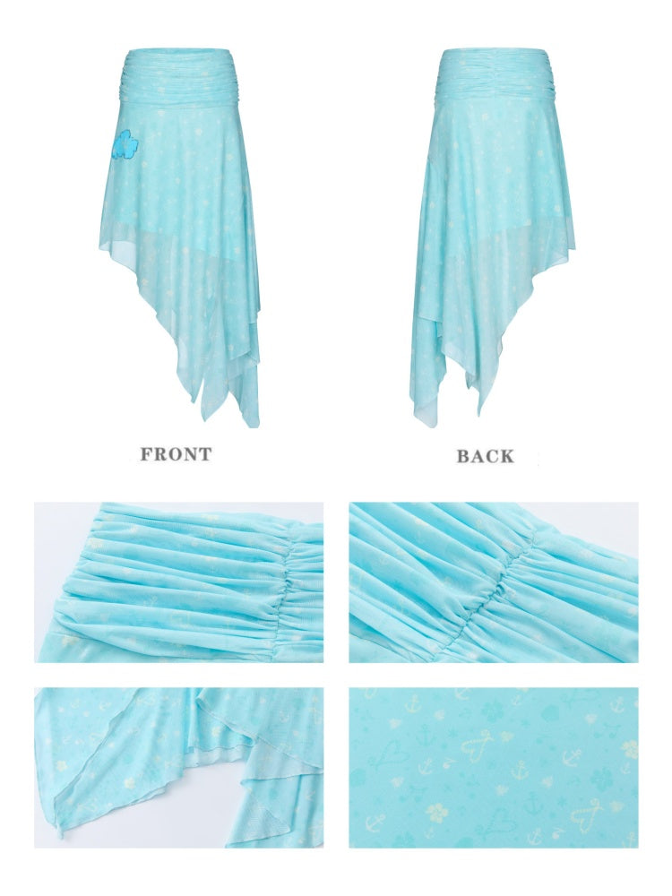 Summer Cool Beach High-Waisted Stretch Mesh Skirt【s0000016837】