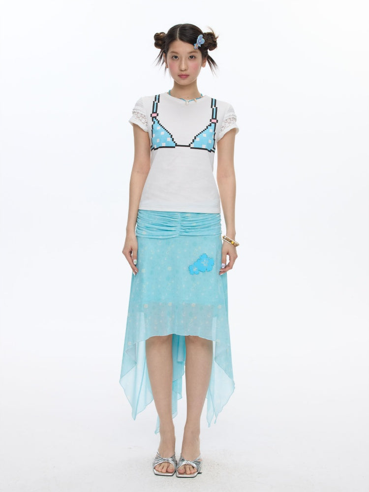 Summer Cool Beach High-Waisted Stretch Mesh Skirt【s0000016837】