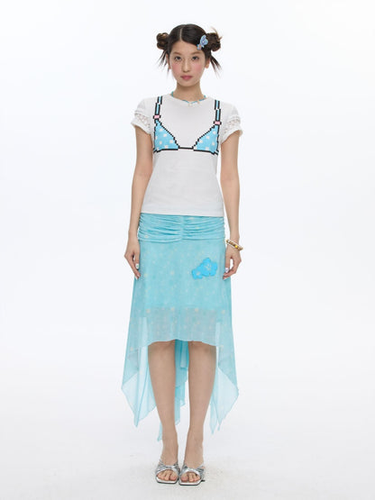 Summer Cool Beach High-Waisted Stretch Mesh Skirt【s0000016837】