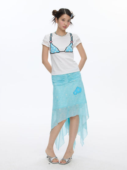 Summer Cool Beach High-Waisted Stretch Mesh Skirt【s0000016837】