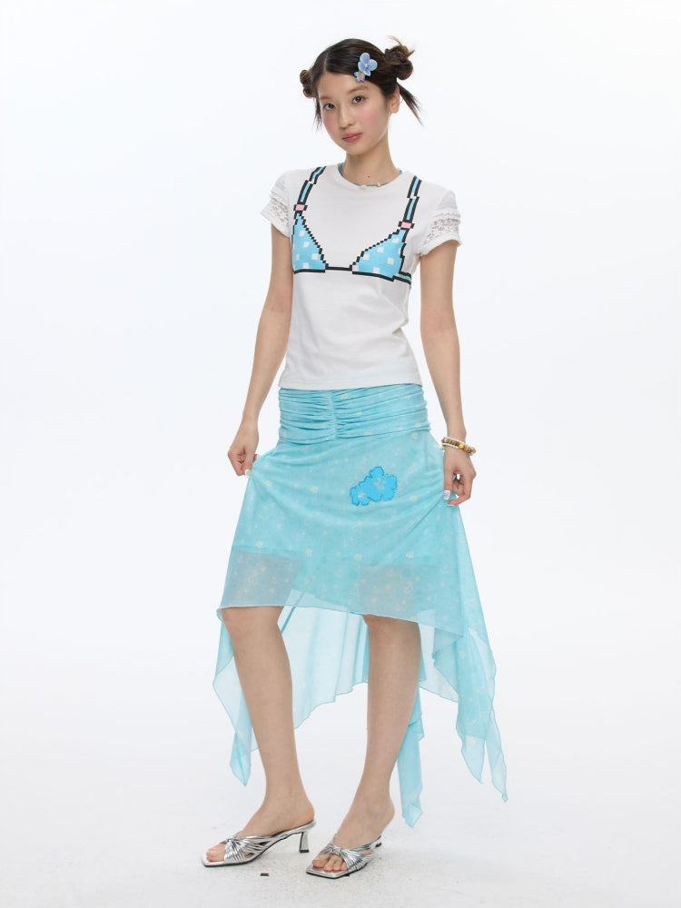 Summer Cool Beach High-Waisted Stretch Mesh Skirt【s0000016837】