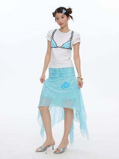 Summer Cool Beach High-Waisted Stretch Mesh Skirt【s0000016837】