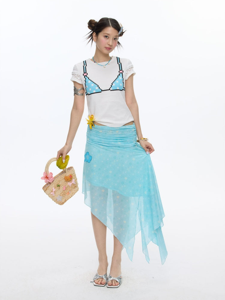 Summer Cool Beach High-Waisted Stretch Mesh Skirt【s0000016837】