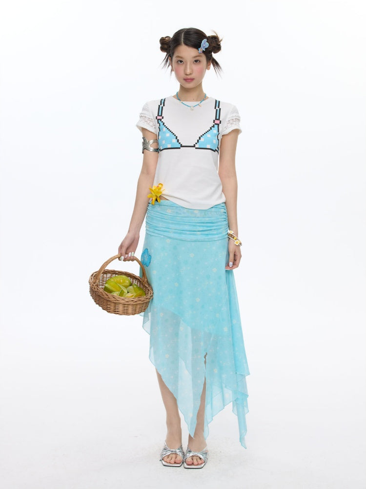 Summer Cool Beach High-Waisted Stretch Mesh Skirt【s0000016837】