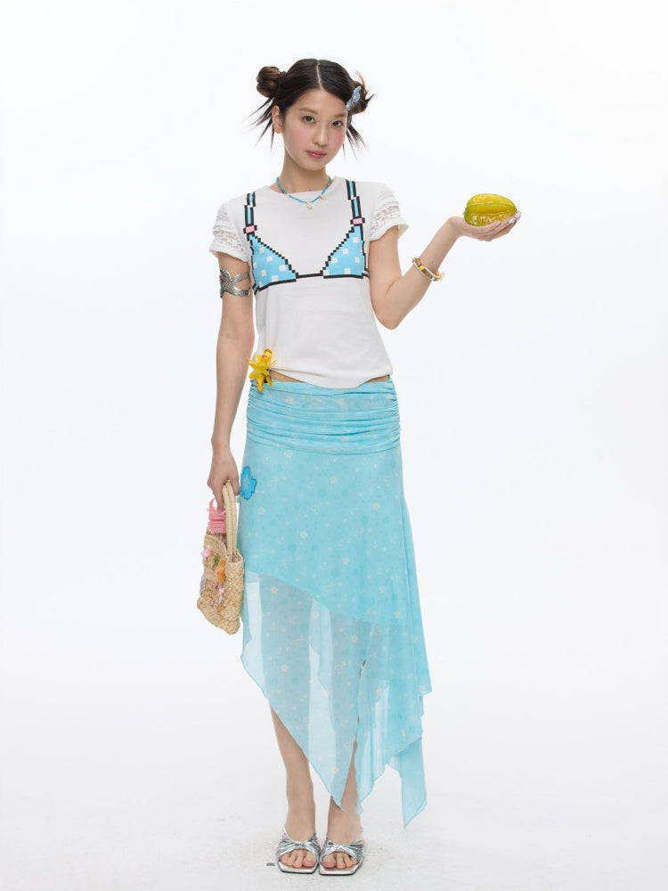 Summer Cool Beach High-Waisted Stretch Mesh Skirt【s0000016837】