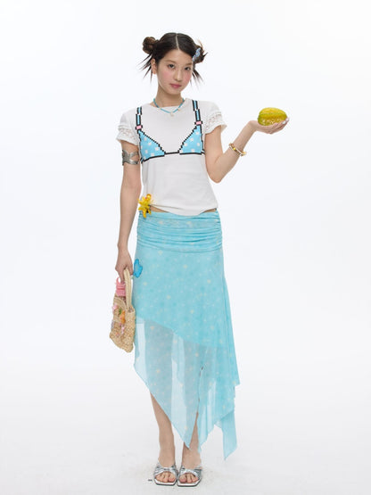 Summer Cool Beach High-Waisted Stretch Mesh Skirt【s0000016837】