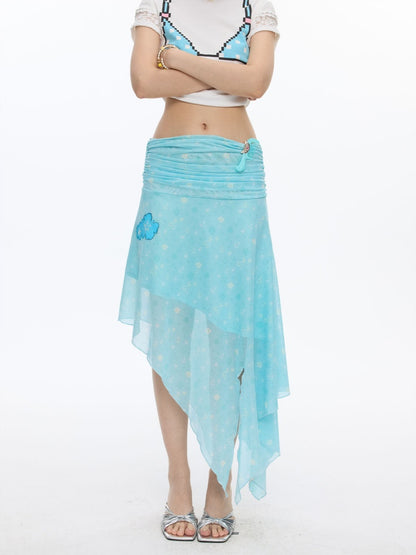 Summer Cool Beach High-Waisted Stretch Mesh Skirt【s0000016837】
