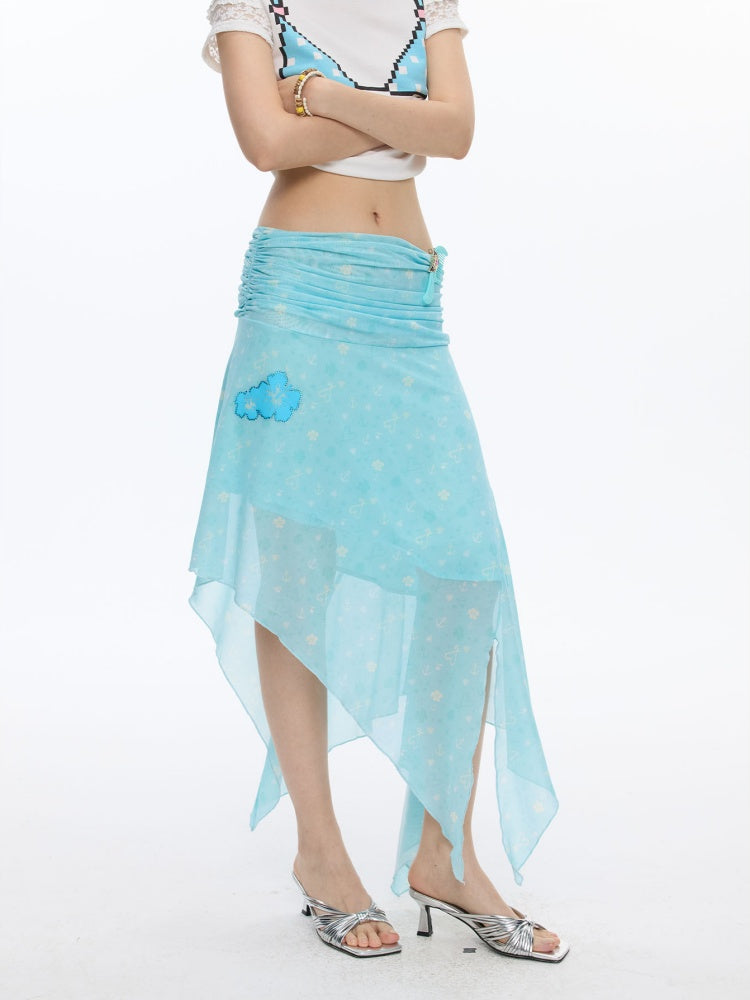 Summer Cool Beach High-Waisted Stretch Mesh Skirt【s0000016837】