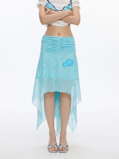 Summer Cool Beach High-Waisted Stretch Mesh Skirt【s0000016837】