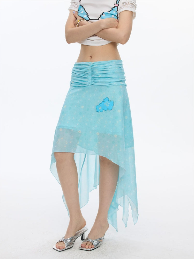 Summer Cool Beach High-Waisted Stretch Mesh Skirt【s0000016837】