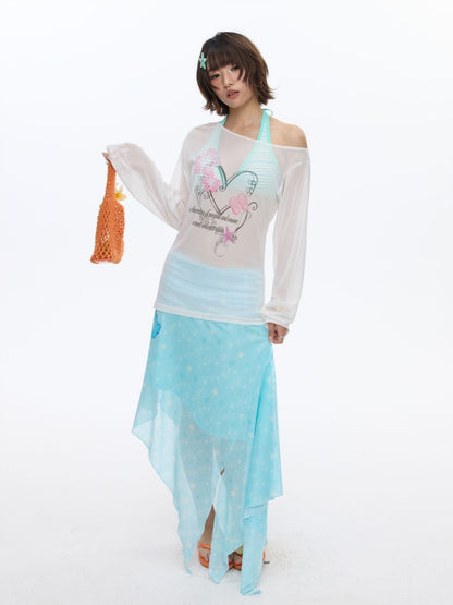 Dolphin Graffiti Short Sleeve T-Shirt【s0000016839】
