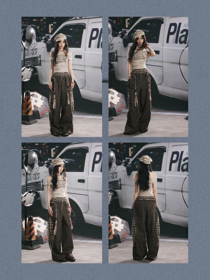 Off-Shoulder Faux Layered Halter Cowl Neck Graphic Tops【s0000017055】