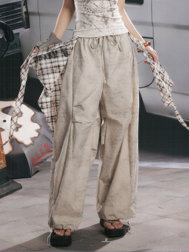 Detachable Plaid Butt Curtain Straight Pants【s0000017058】