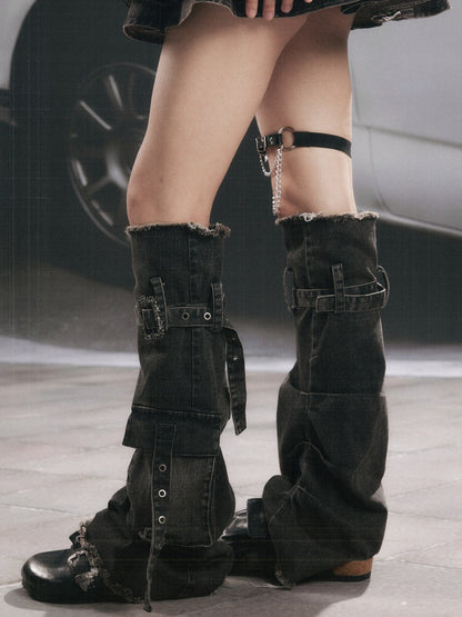 Niche Denim Pocket Leg Warmers【s0000017059】