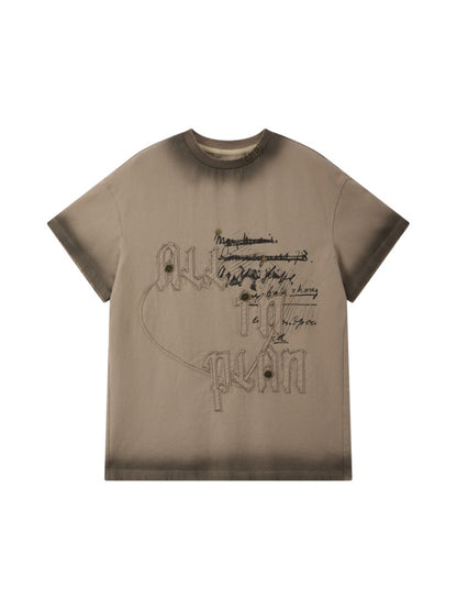 Round Neck Letter Loose Short Sleeve T-Shirt 【s0000017067】
