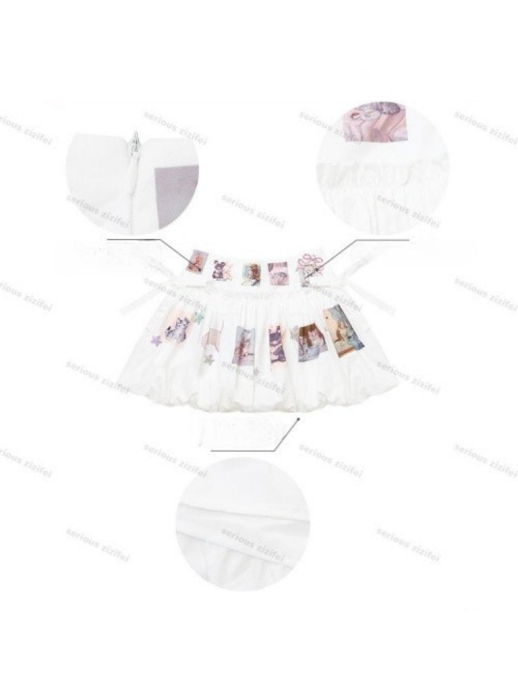 Childlike Print High Waist Slimming Pocket Skirt【s0000017078】
