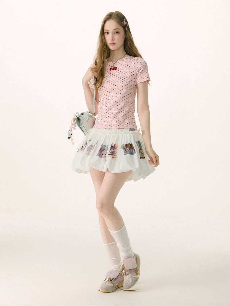 Childlike Print High Waist Slimming Pocket Skirt【s0000017078】