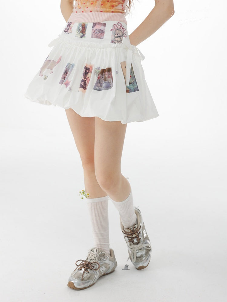 Childlike Print High Waist Slimming Pocket Skirt【s0000017078】