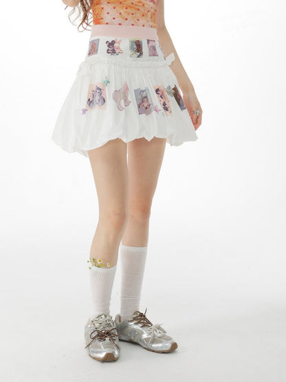 Childlike Print High Waist Slimming Pocket Skirt【s0000017078】