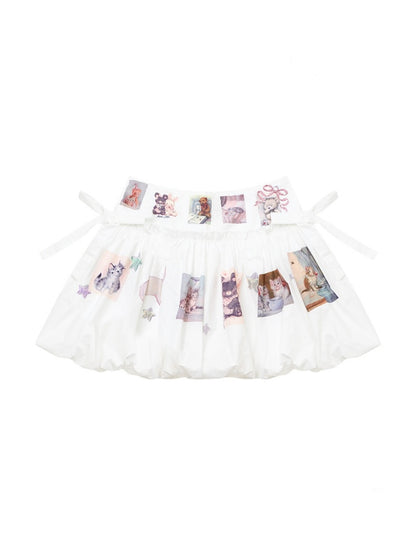 Childlike Print High Waist Slimming Pocket Skirt【s0000017078】