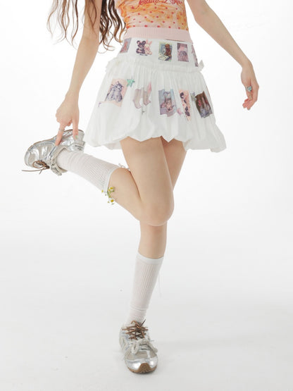 Childlike Print High Waist Slimming Pocket Skirt【s0000017078】