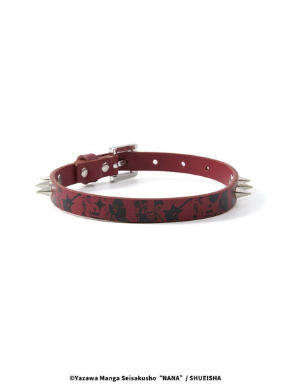 Chemical Girl×NANA Co-Branded Punk Graphic Printed Metal Rivet Leather Choker 【s0000017089】