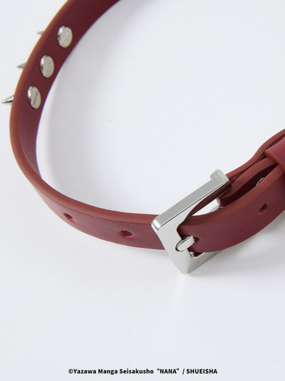 Chemical Girl×NANA Co-Branded Punk Graphic Printed Metal Rivet Leather Choker 【s0000017089】