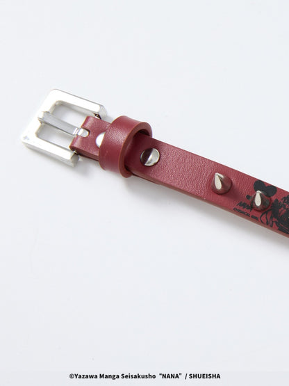 Chemical Girl×NANA Co-Branded Punk Graphic Printed Metal Rivet Leather Choker 【s0000017089】
