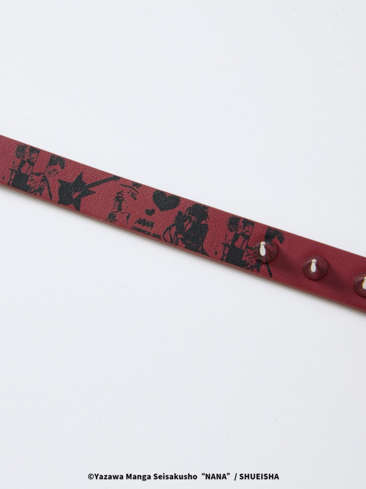 Chemical Girl×NANA Co-Branded Punk Graphic Printed Metal Rivet Leather Choker 【s0000017089】