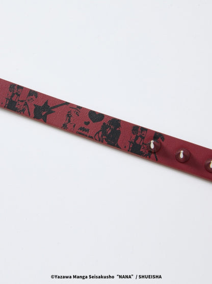 Chemical Girl×NANA Co-Branded Punk Graphic Printed Metal Rivet Leather Choker 【s0000017089】