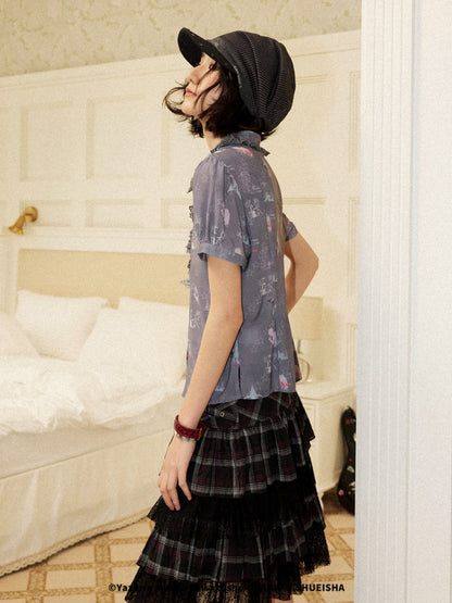 Chemical Girl×NANA Co-Branded Full Print Lace Short-Sleeved Shirt【s0000017091】
