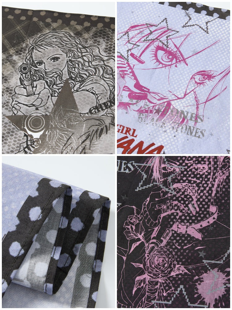 Chemical Girl×NANA Co-Branded Multi-Colored Portrait Print Square Scarf【s0000017097】