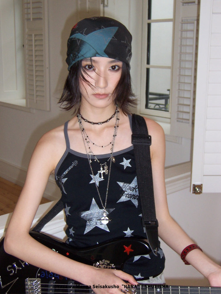 Chemical Girl×NANA Co-Branded Multi-Colored Portrait Print Square Scarf【s0000017097】