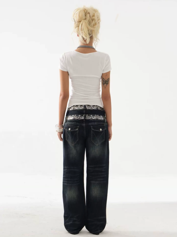 Scoop Neck Millennium Vision Print Slim Fit T-Shirt【s0000017168】