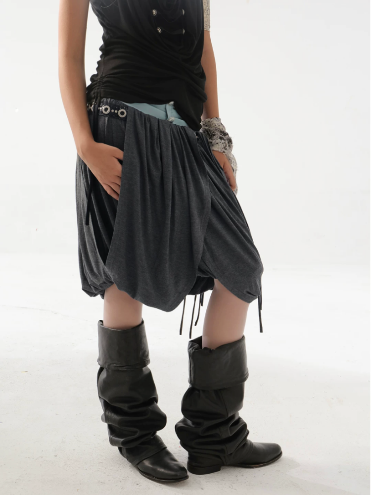 Low-Waist Wide-Pleated Waistband Knit Tassel Midi-Length Tulip Skirt【s0000017170】