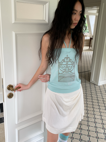 Tint Print Magic Gate Halter Neck Bandeau Mint Green【s0000017173】