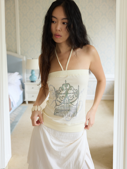 Tint Print Magic Gate Halter Neck Bandeau Milky Yellow【s0000017174】