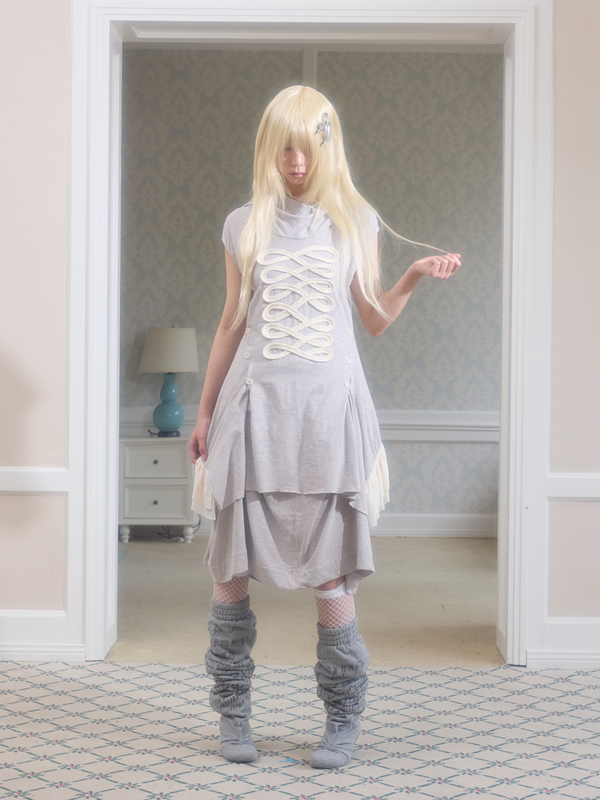 Irregular Hem Deconstructed Mesh Patchwork Webbing Hoodie【s0000017175】