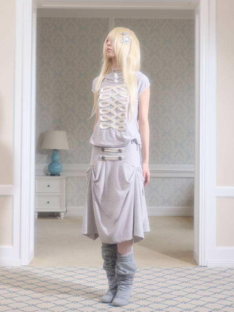 Deconstructed Irregular Mid-Rise Metal Buttoned Skirt【s0000017176】