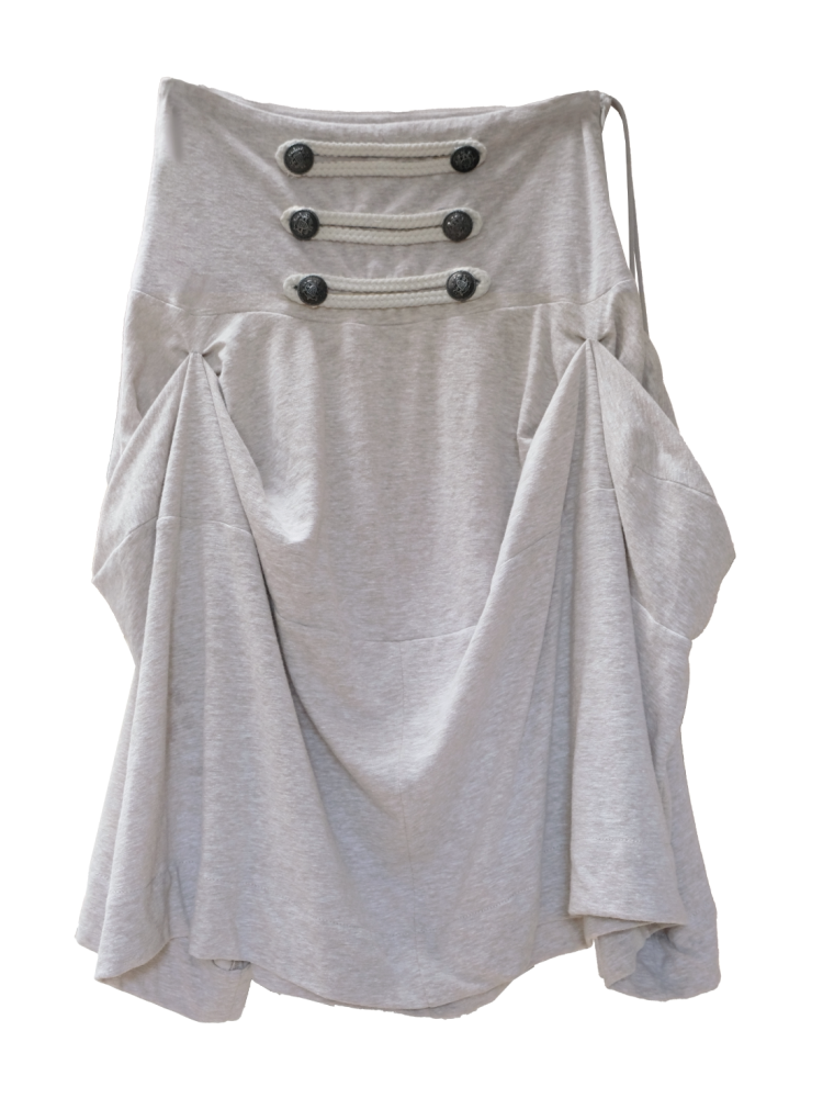 Deconstructed Irregular Mid-Rise Metal Buttoned Skirt【s0000017176】