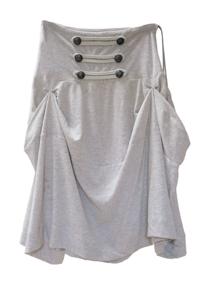 Deconstructed Irregular Mid-Rise Metal Buttoned Skirt【s0000017176】