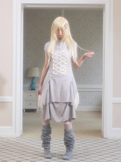 Deconstructed Irregular Mid-Rise Metal Buttoned Skirt【s0000017176】