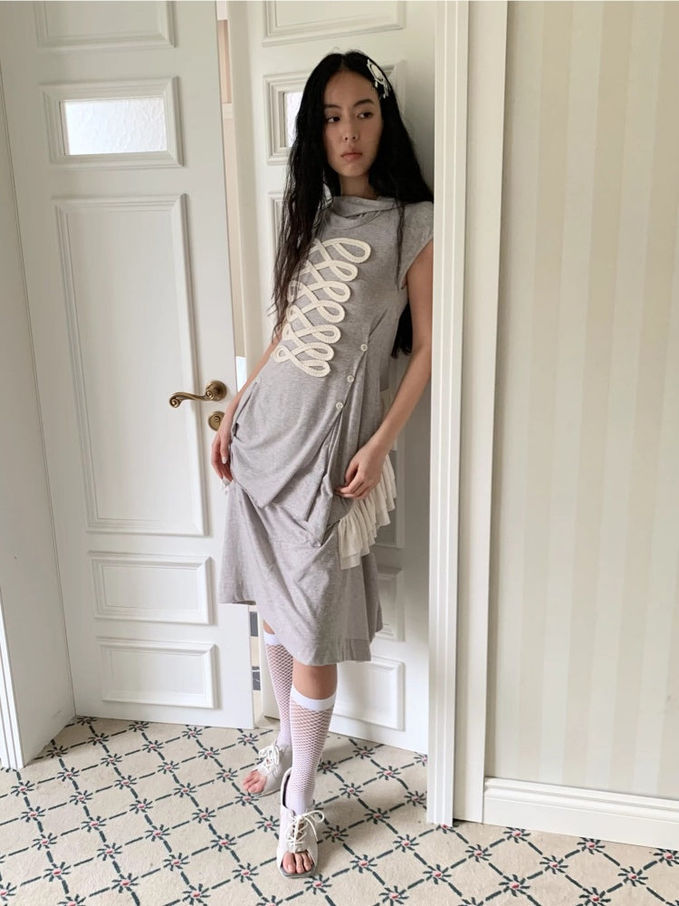Deconstructed Irregular Mid-Rise Metal Buttoned Skirt【s0000017176】