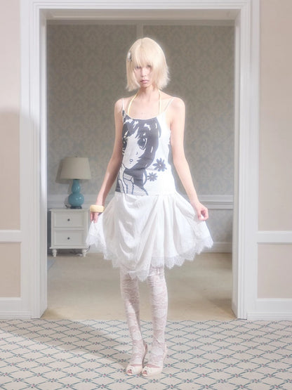 Irregular Matte Textured Lace Pleated A-Line Slit Skirt【s0000017177】