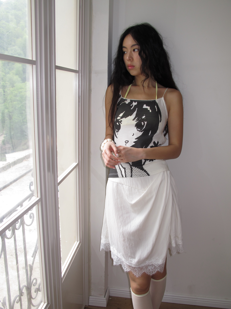 Irregular Matte Textured Lace Pleated A-Line Slit Skirt【s0000017177】