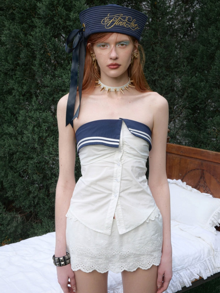 Navy-Style Tight Waist-Cinching Shirt【s0000017178】